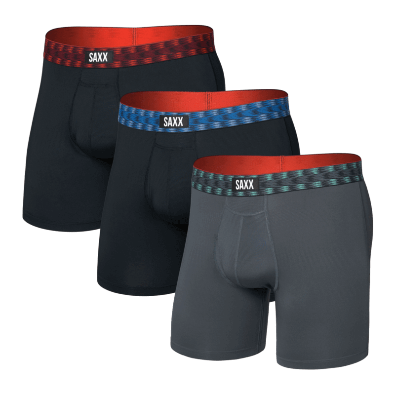 SAXX Multi-Sport Performance Mesh Boxer Briefs 3-Pack – Red/Mint/Blue Jagged WB