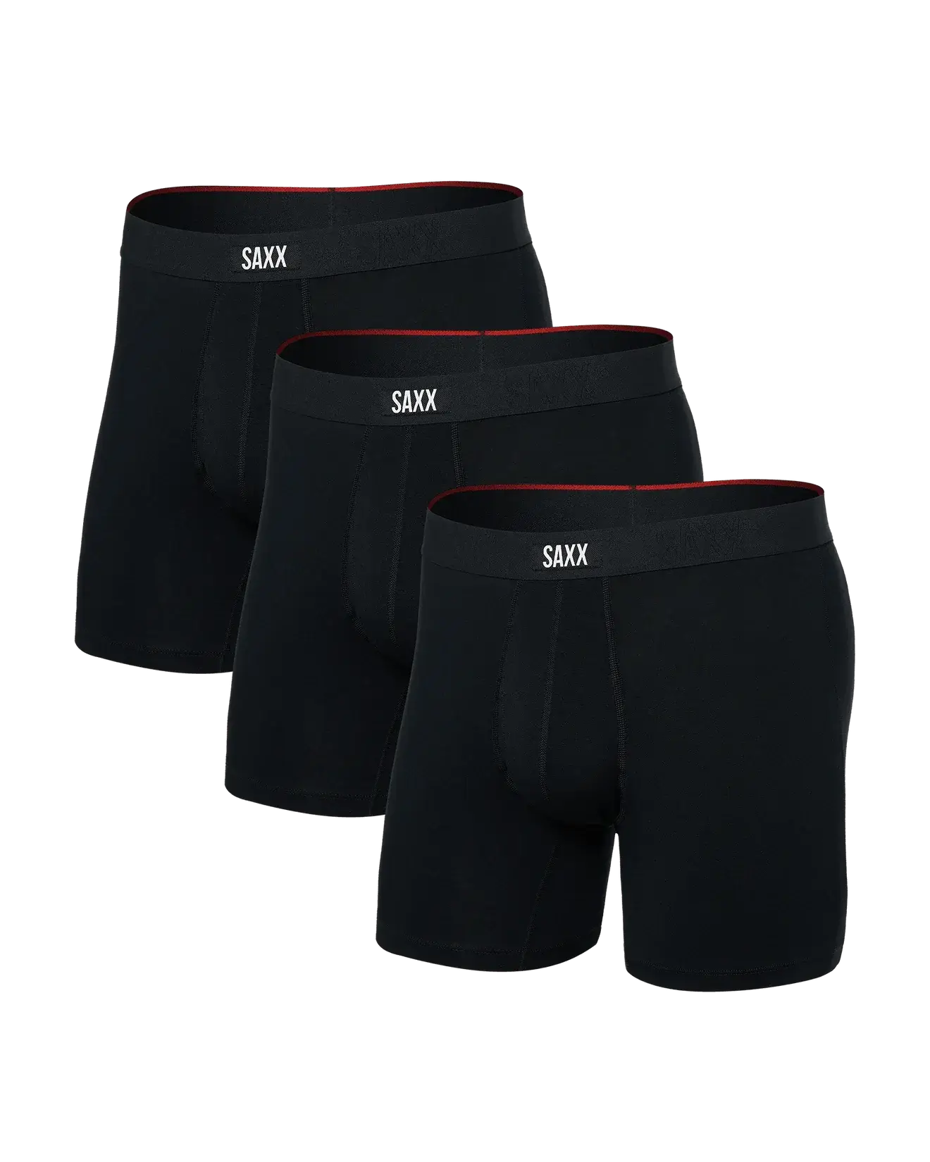 Saxx Underwear Vibe Xtra (3 Pack) Soft Comfort Boxer Brief 6" - Black