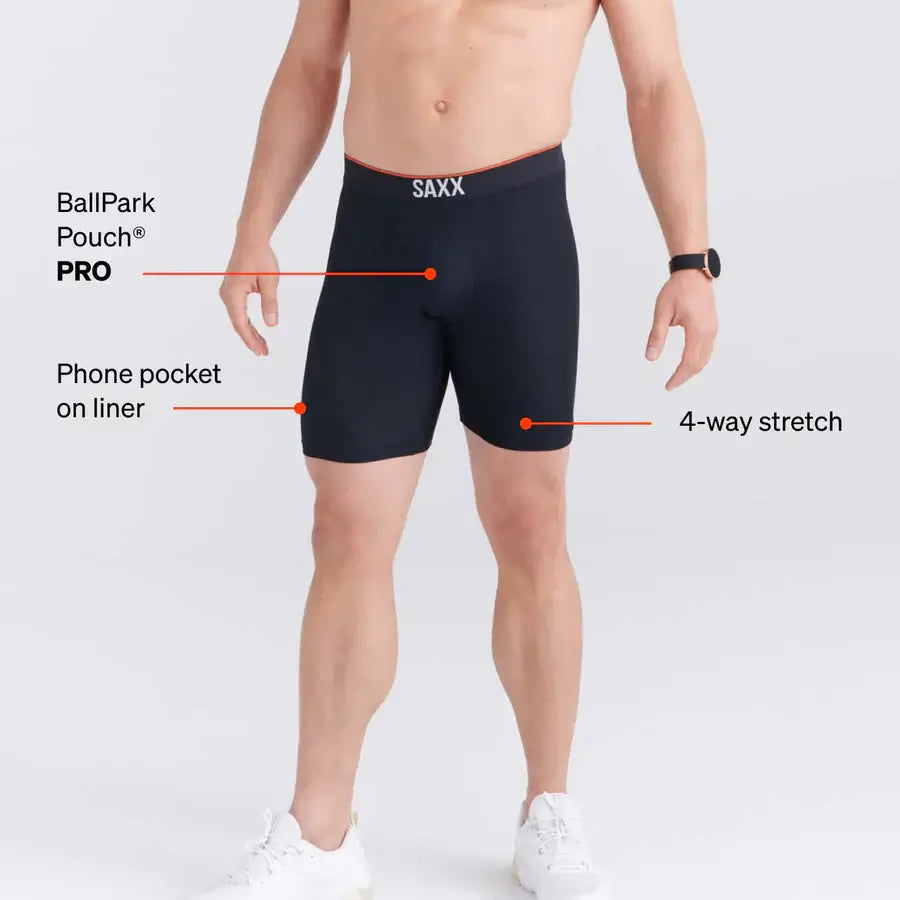 Saxx Underwear Training Short Light-Compression Mesh Long Boxer Brief 7"