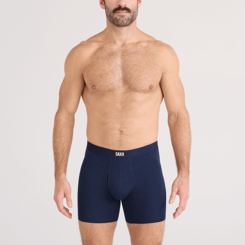 Saxx Underwear Vibe Xtra Soft Comfort Boxer Brief 6" - Dark Navy Heather