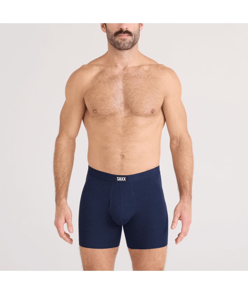 Saxx Underwear Vibe Xtra Soft Comfort Boxer Brief 6" - Dark Navy Heather