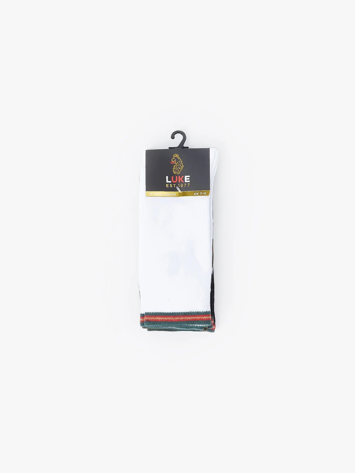 LUKE 3 Pack Tennis Socks – Black, White & Camo Green | Cotton Stretch Sport Socks
