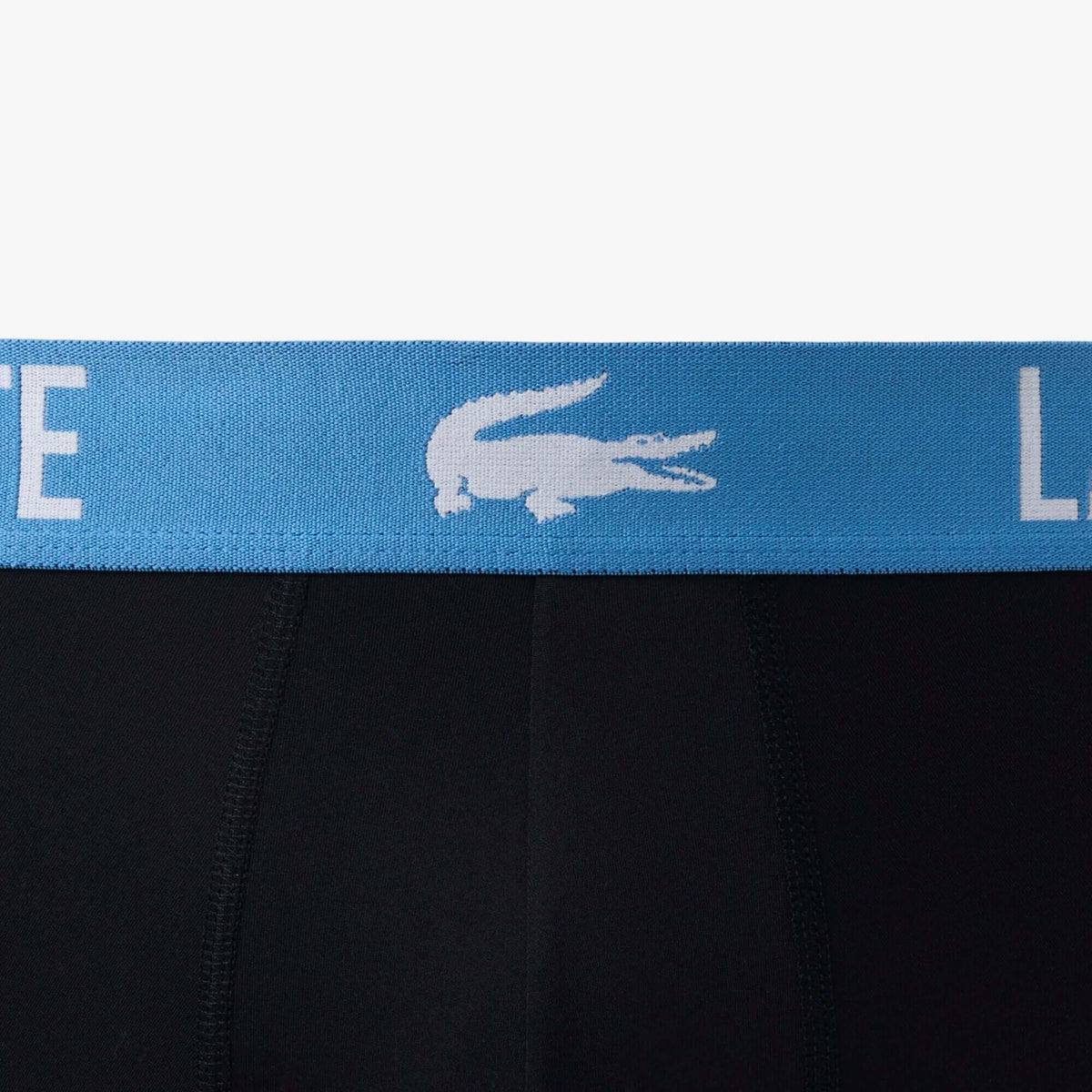 Lacoste 3-Pack Microfiber Boxer Briefs - Black / Green / Flagstone / Turquin Blue - alternate waistband detail