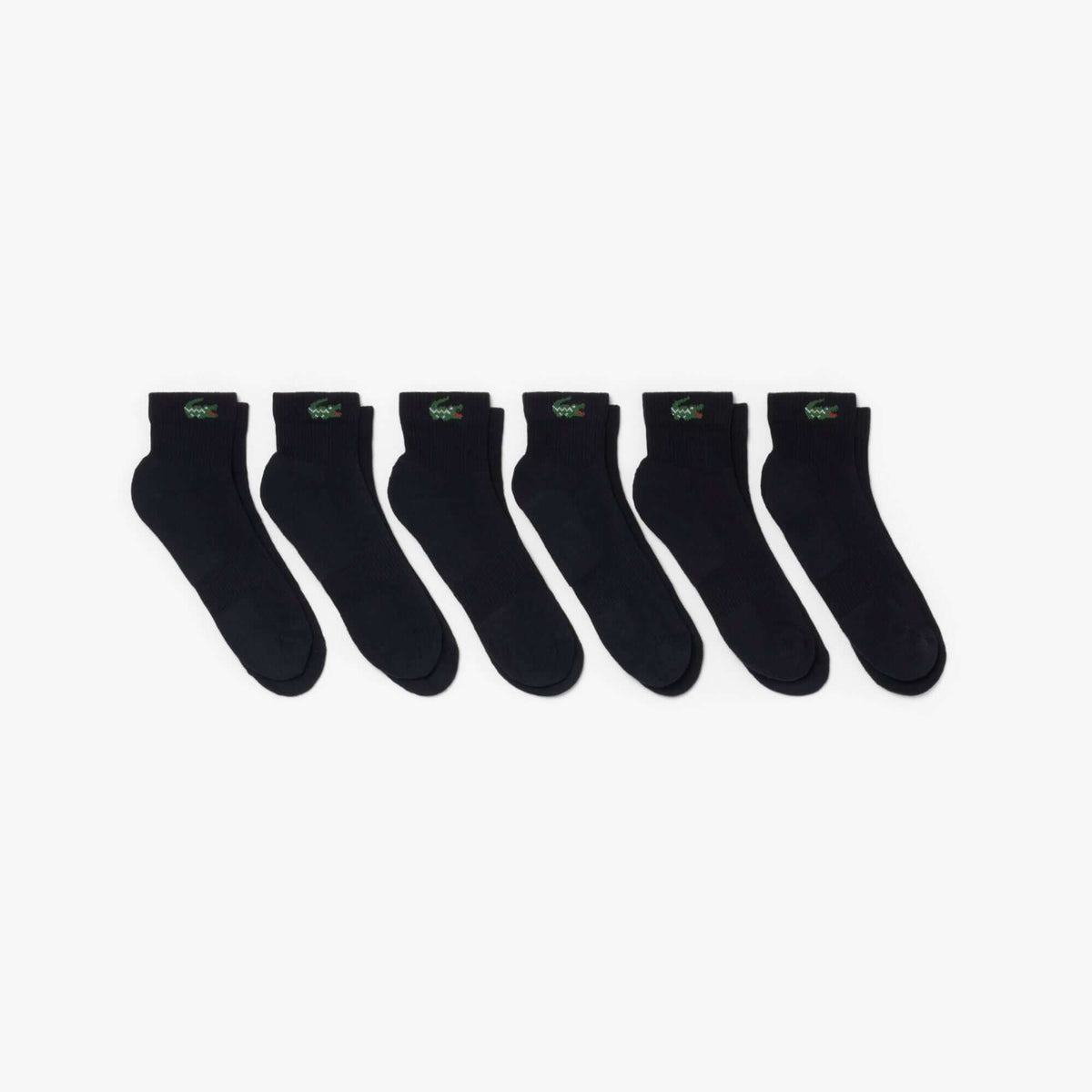 Lacoste 6-Pack Quarter Sport Socks - Black - 6-pack product view