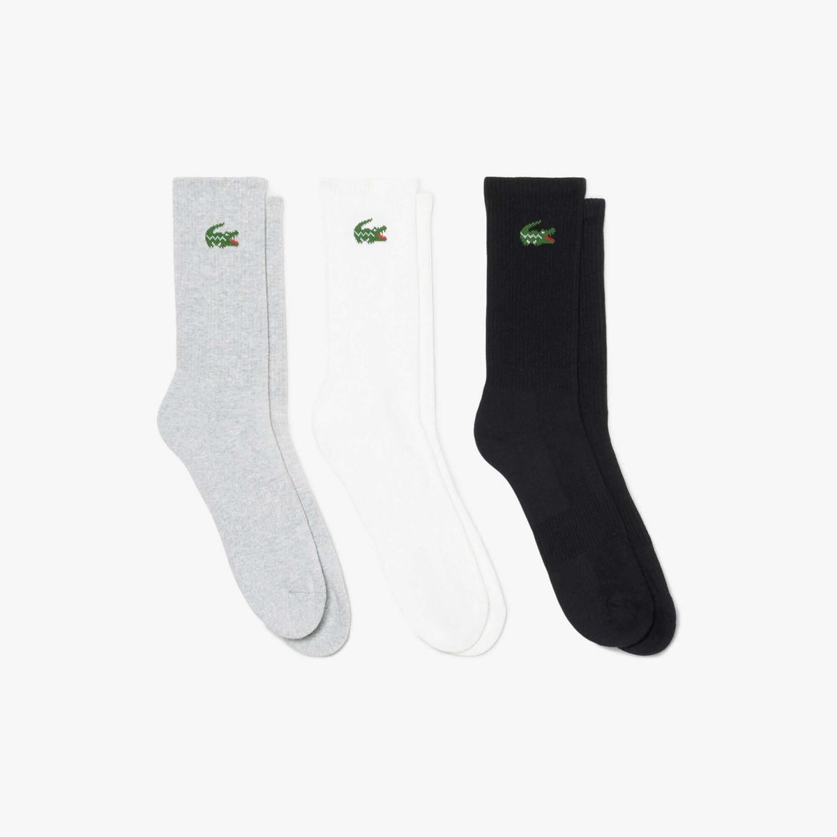 Lacoste 3-Pack Sport Socks - White / Silver Chine / Black - 3-pack product view