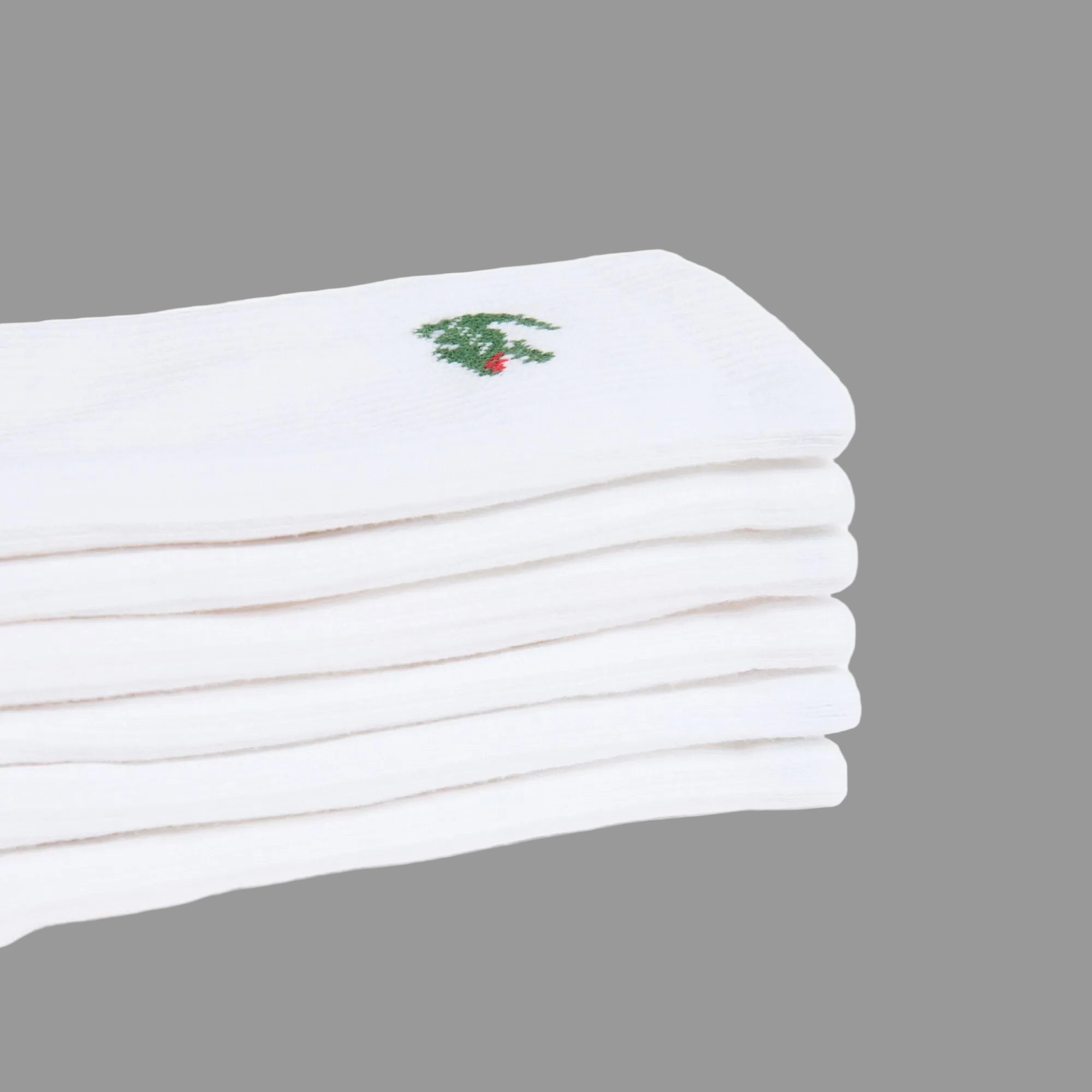 Lacoste 6-Pack Sport Socks - White - folded sock detail
