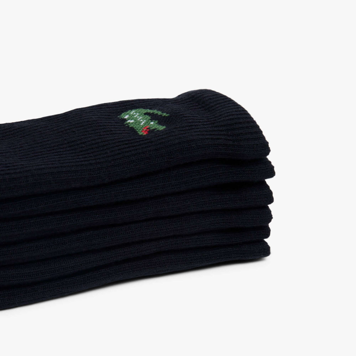 Lacoste 6-Pack Sport Socks - Black - folded sock detail