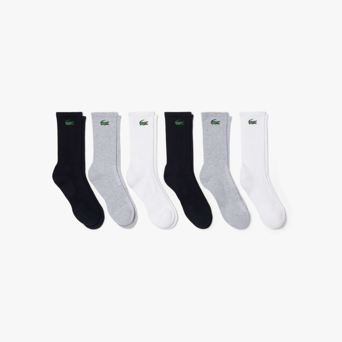 Lacoste 6-Pack Sport Socks - White / Silver Chine / Black - alternate product view