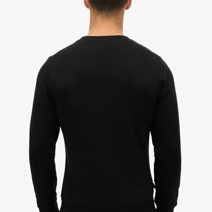Superdry Vintage Logo Embroidered Crew Sweatshirt Black Back view