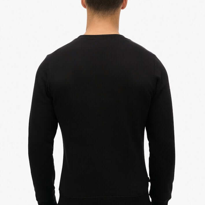 Superdry Vintage Logo Embroidered Crew Sweatshirt Black Back view