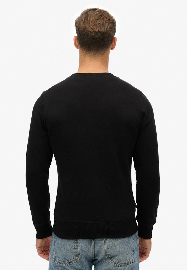 Superdry Vintage Logo Embroidered Crew Sweatshirt Black Back view