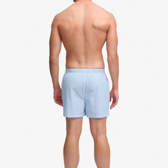 Superdry men's cotton woven boxer shorts - Chalk Blue Stripe