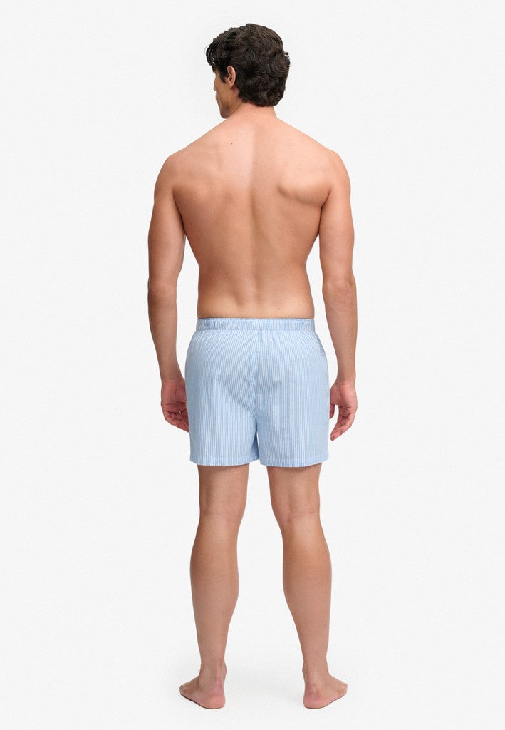 Superdry men's cotton woven boxer shorts - Chalk Blue Stripe