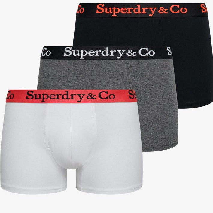 Superdry & Co 3-Pack Trunks Black/Charcoal/Optic