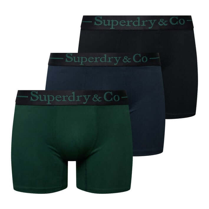 Superdry & Co Seasonal Boxer Briefs Black/Navy/Enamel Green