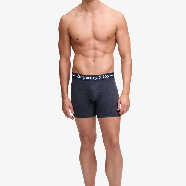 Superdry & Co Seasonal Boxer Briefs Navy Marl/Indigo Marl/Blue Grit