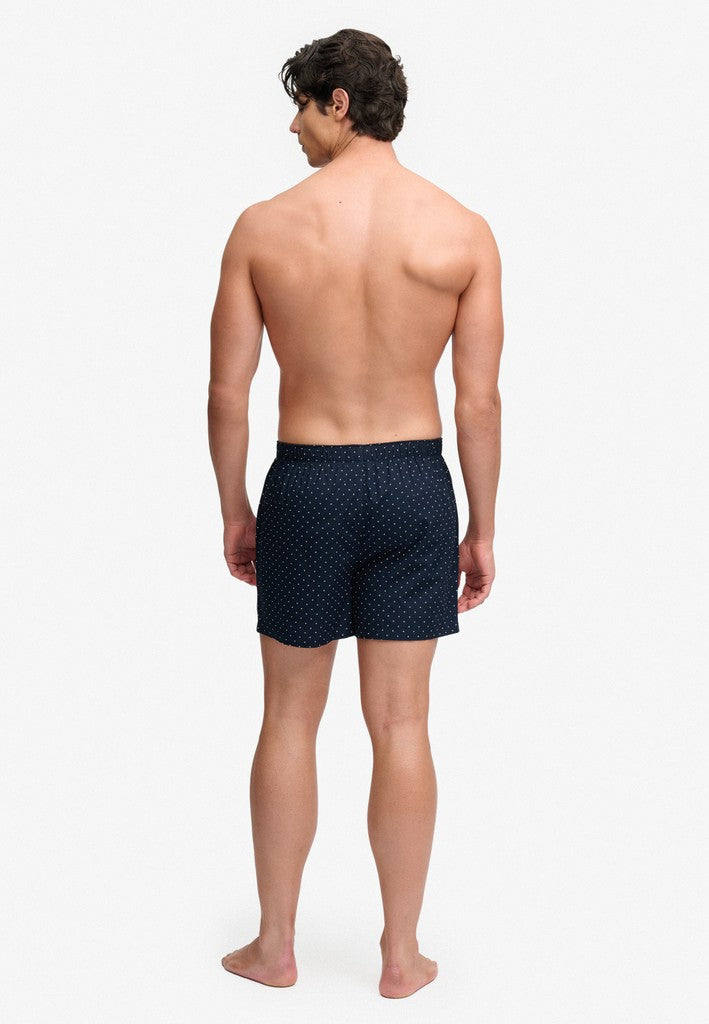 Superdry men's cotton woven boxer shorts - Navy Polka Dot
