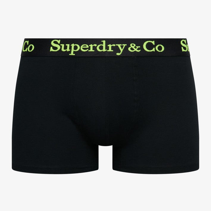 Superdry & Co 3-Pack Trunks Black/Black/Black/Neon