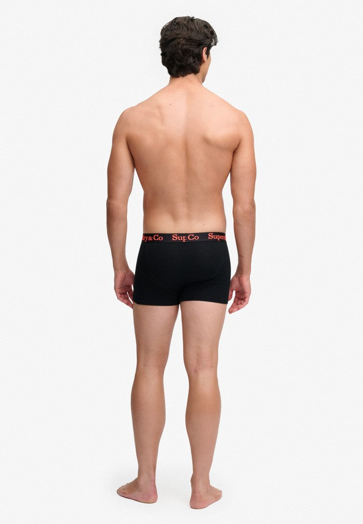 Superdry & Co 3-Pack Trunks Black/Black/Black/Neon