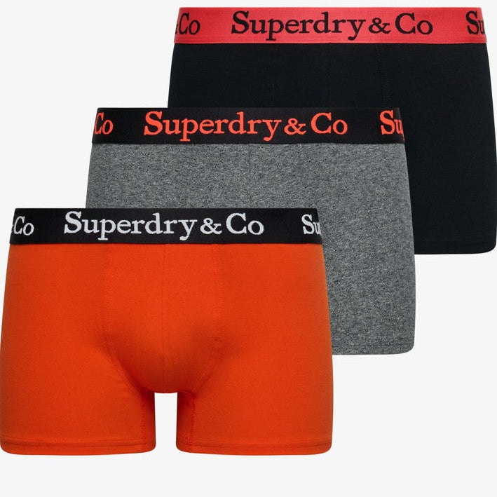 Superdry & Co 3-Pack Trunks Black Bold Orange Grey Grit pack