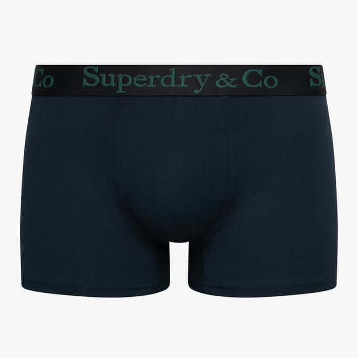 Superdry & Co 3-Pack Trunks Black/Enamel Green/Navy