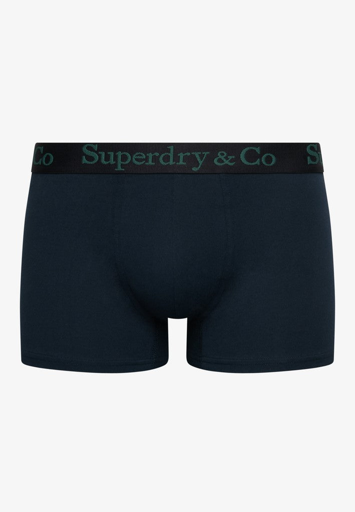 Superdry & Co 3-Pack Trunks Black/Enamel Green/Navy