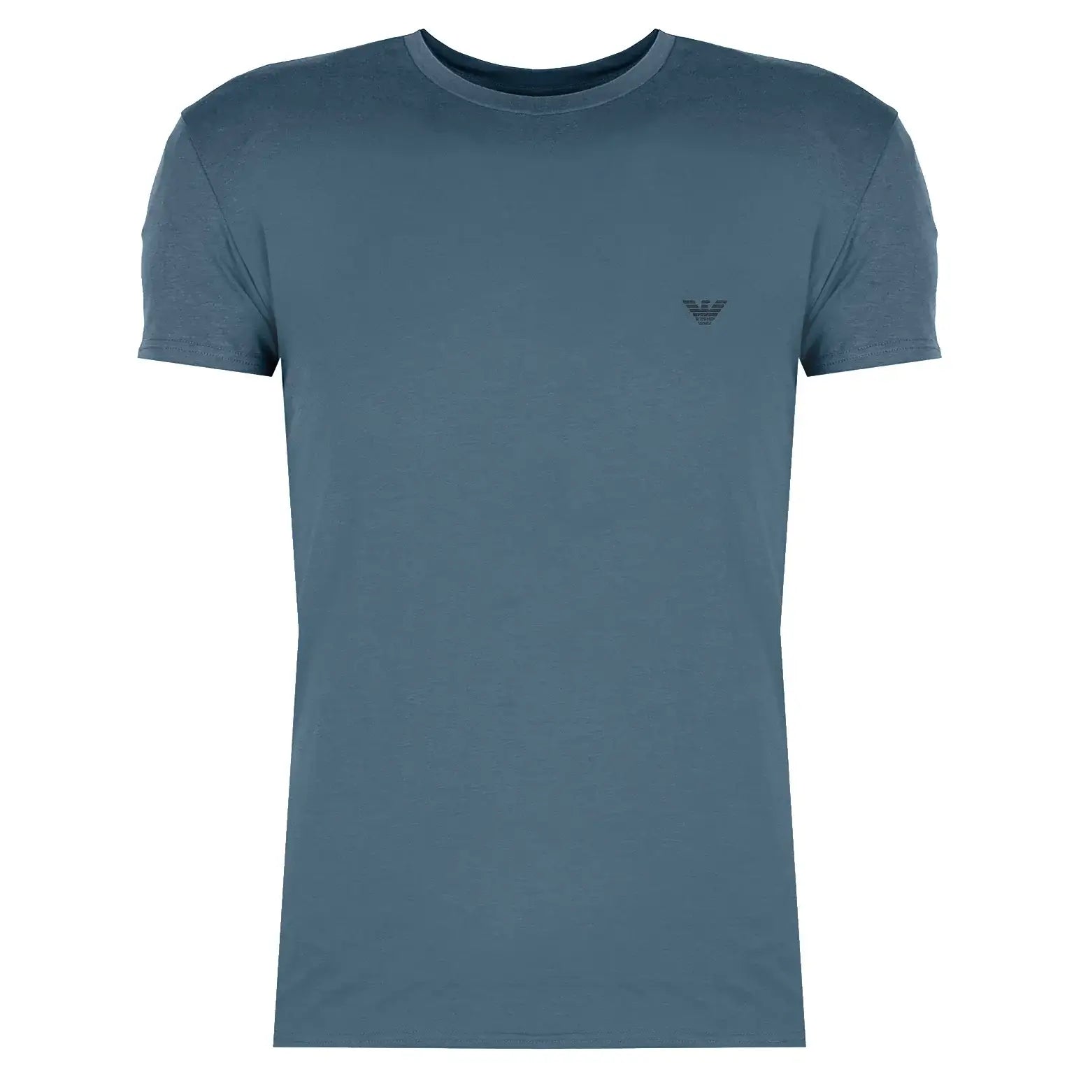 Emporio Armani 2 Pack Lounge Stretch-Cotton Crew T-Shirts - Blue / Grey