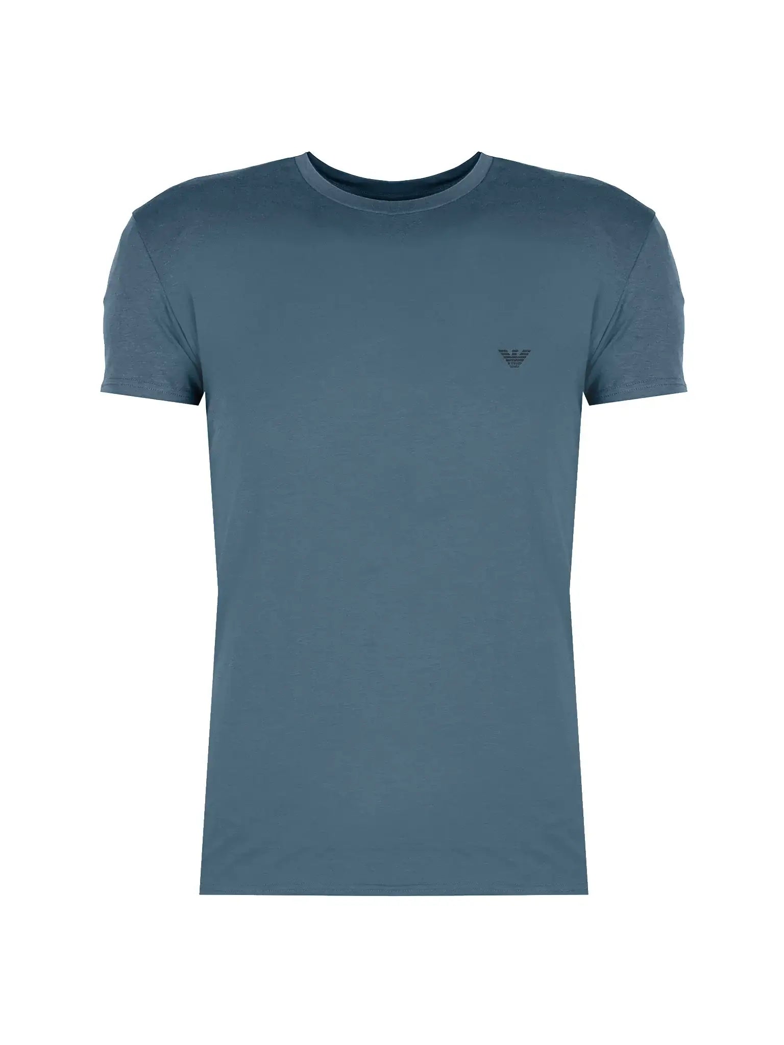 Emporio Armani 2 Pack Lounge Stretch-Cotton Crew T-Shirts - Blue / Grey