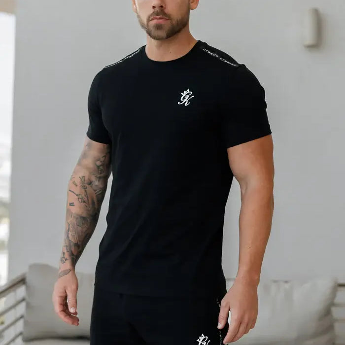 Gym King Taped Jersey Tee - Black