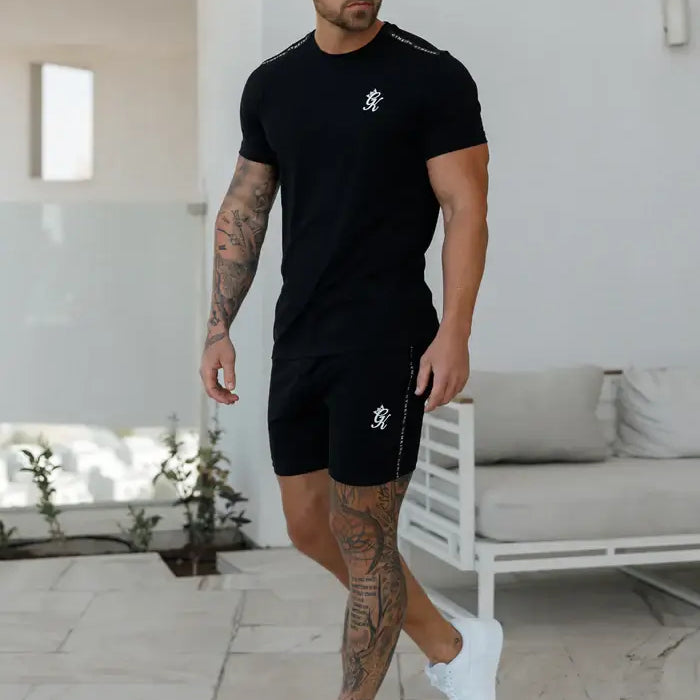Gym King Taped Jersey Tee - Black