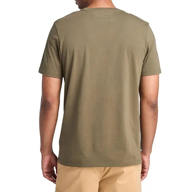 Timberland Stack Logo Camo Short Sleeve Tee - Dark Olive