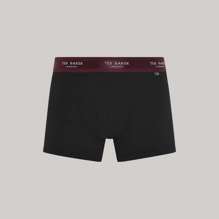 Ted Baker 3 Pack Cotton Stretch Trunks - Black (Radicchio/Black/ Real Teal)