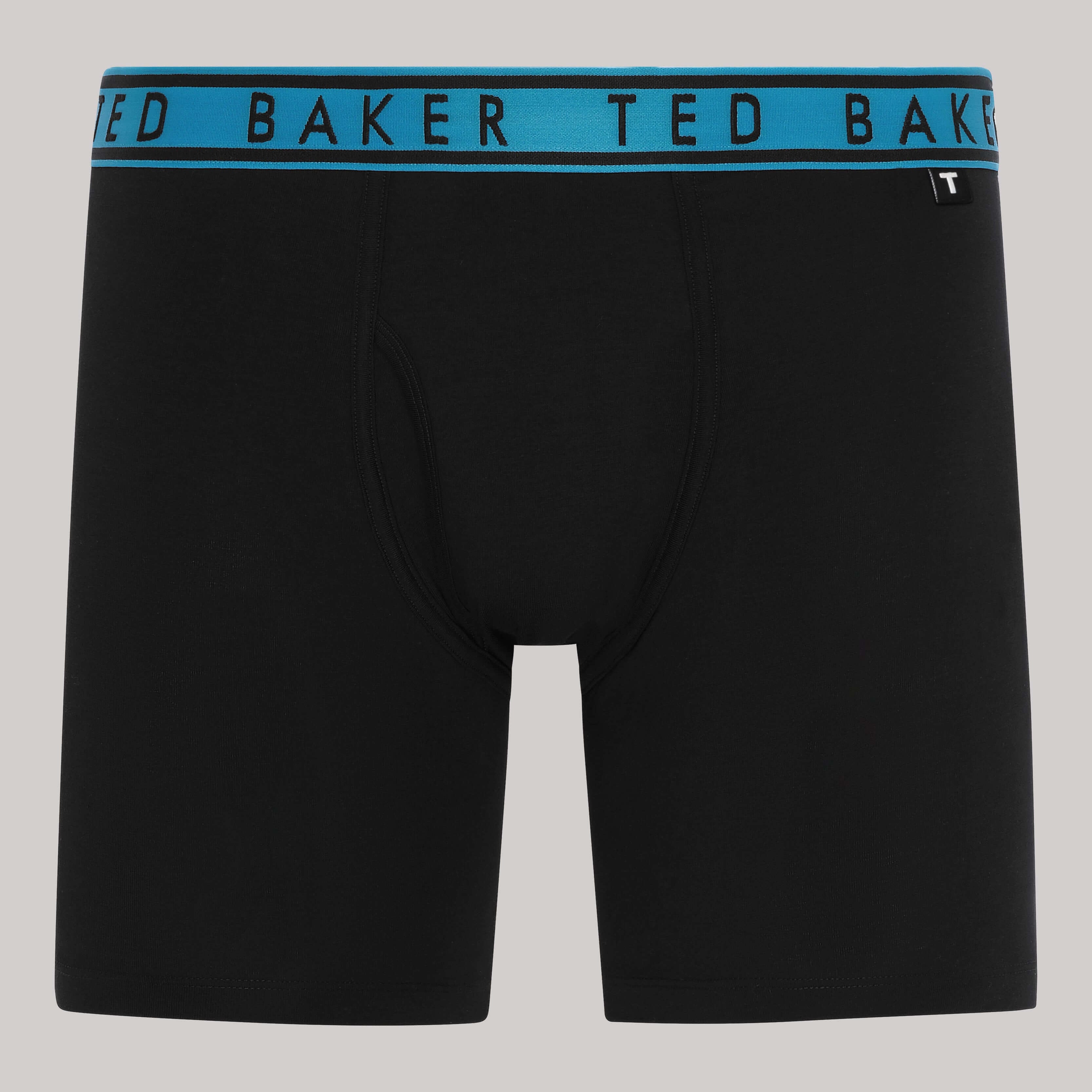 Ted Baker 3 Pack Cotton Stretch Boxer Briefs - Black with Red/Black/Blue waistbands
