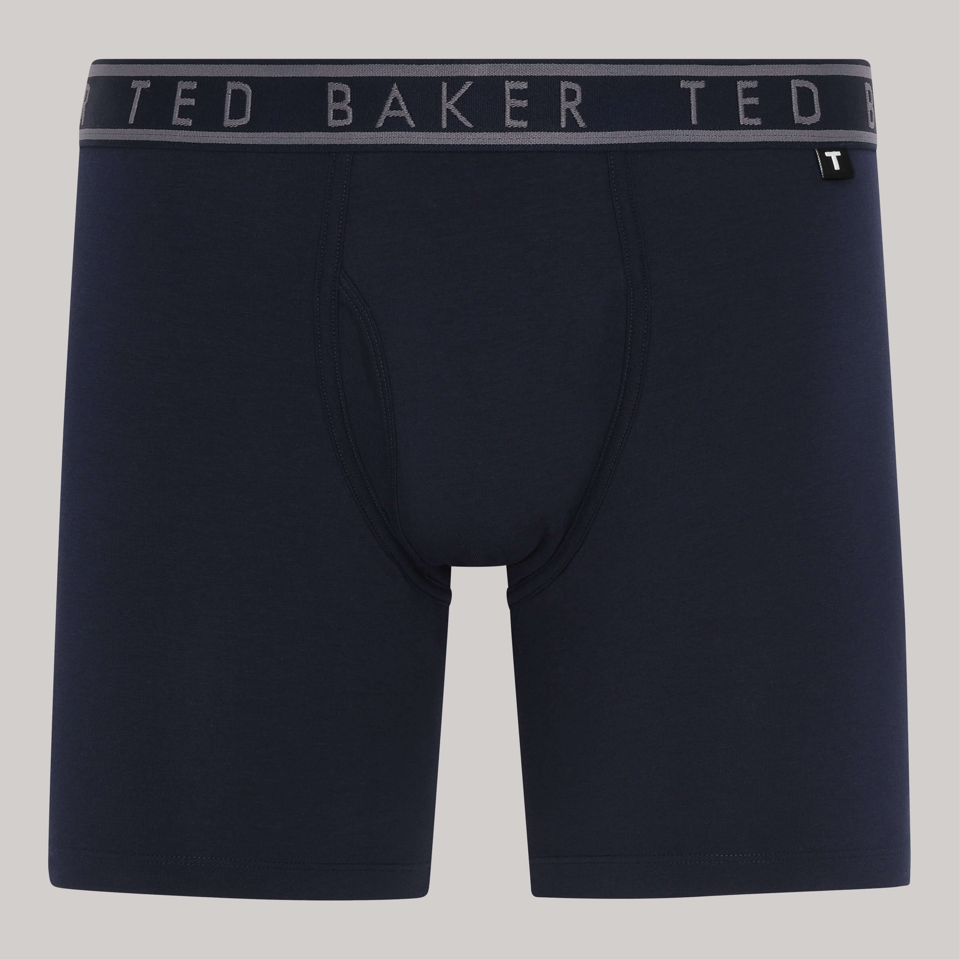 Ted Baker 3 Pack Cotton Stretch Boxer Briefs - Black with Red/Black/Blue waistbands