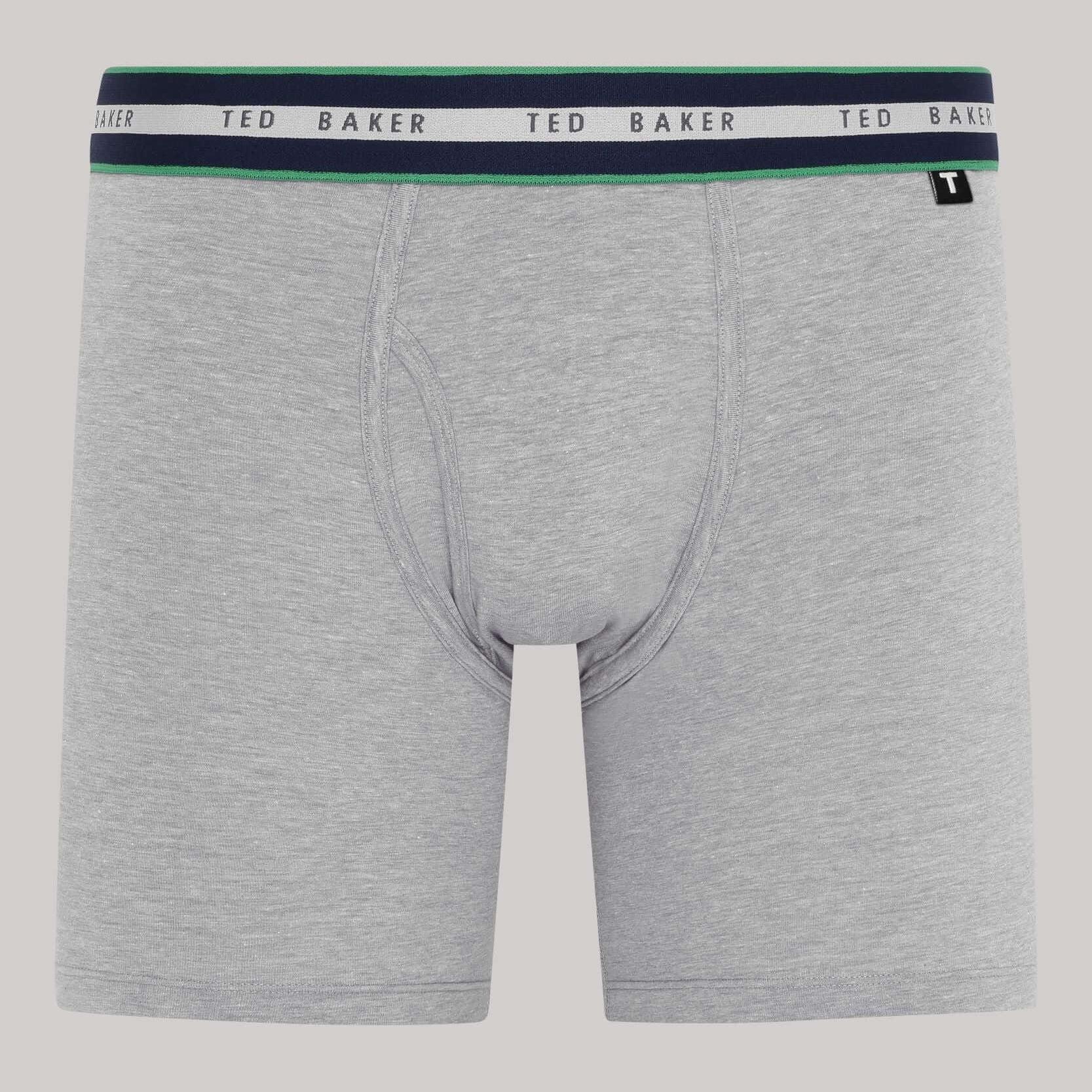 Ted Baker 3 Pack Cotton Stretch Boxer Briefs - Green, Grey