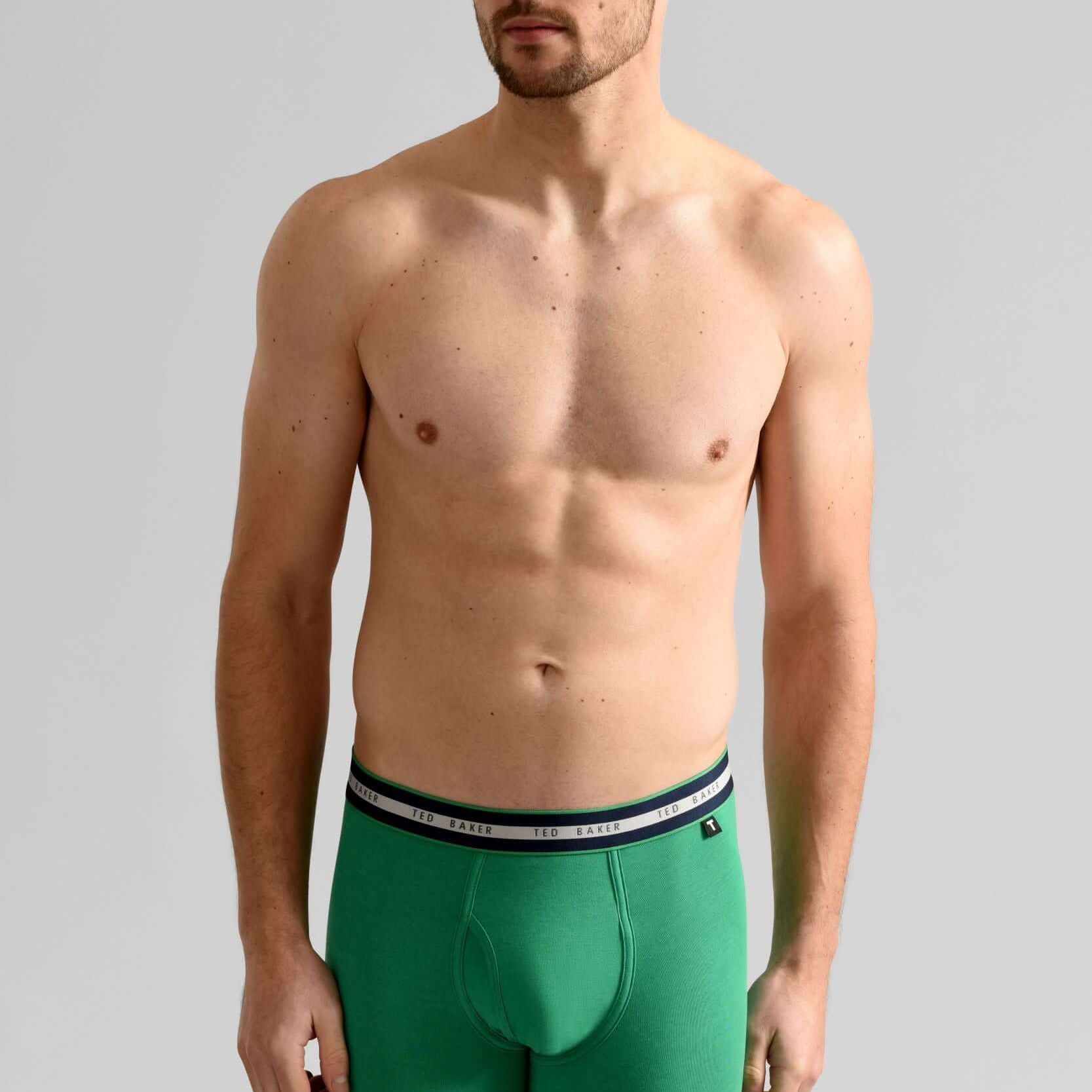 Ted Baker 3 Pack Cotton Stretch Boxer Briefs - Green, Grey