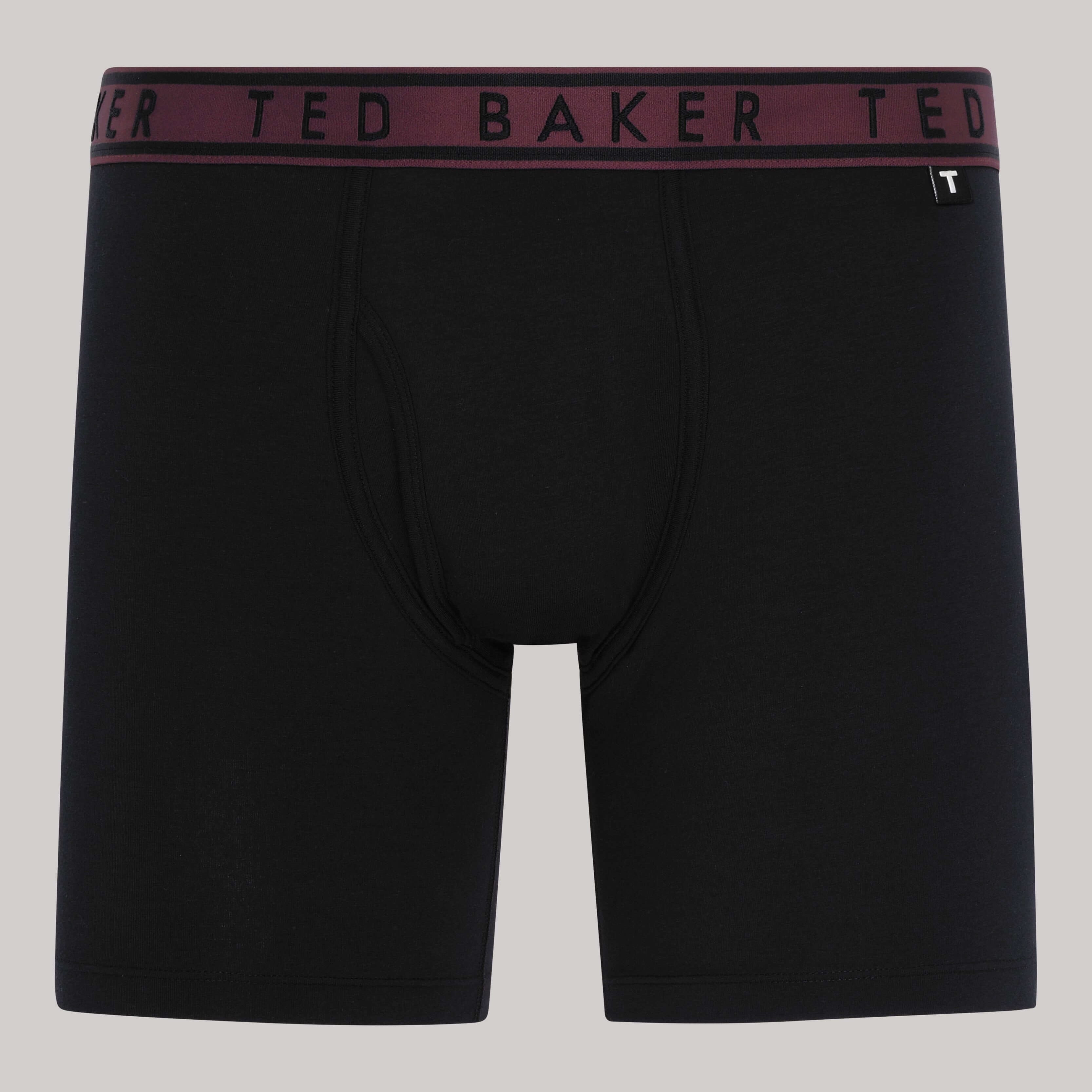Ted Baker 3 Pack Cotton Stretch Boxer Briefs - Black/Multi Waistbands