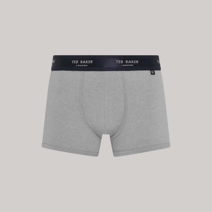 Ted Baker 3 Pack Trunks - Navy/Heather Grey/Faded Geo Navy