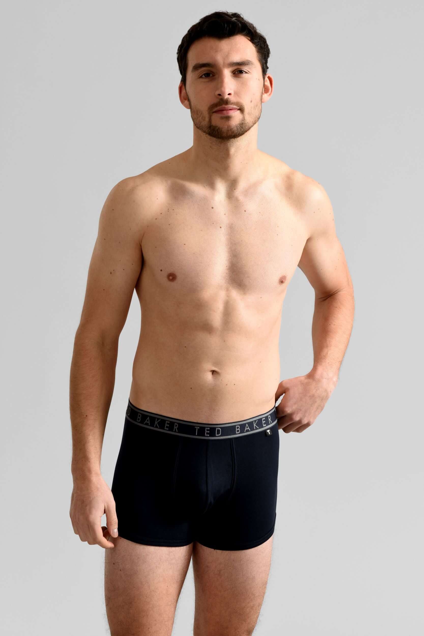 Ted Baker 3 Pack Cotton Stretch Trunks - Black Print