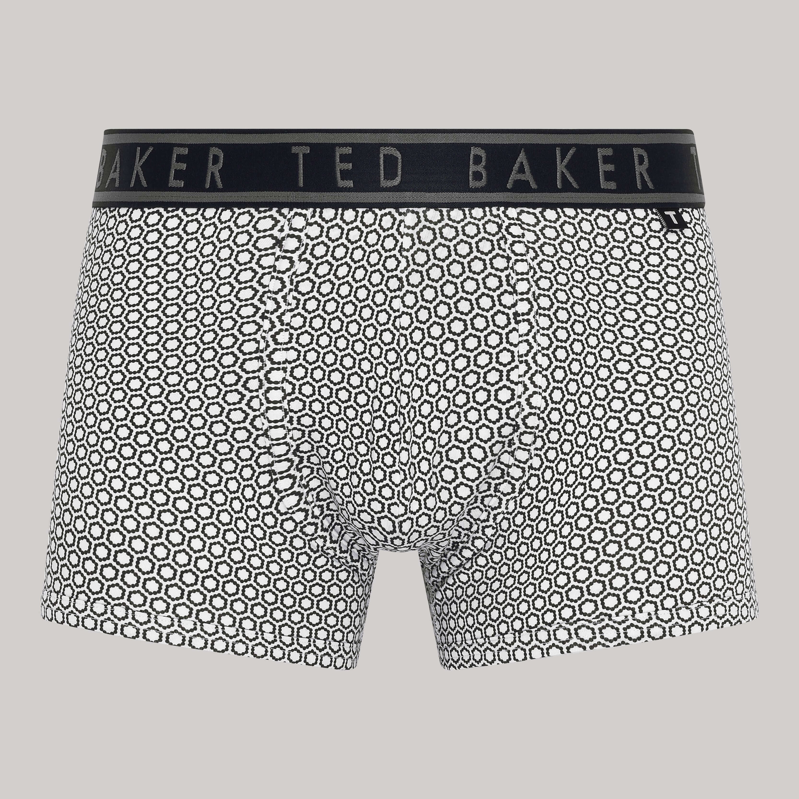 Ted Baker 3 Pack Cotton Stretch Trunks - Blue, Print, Peacoat