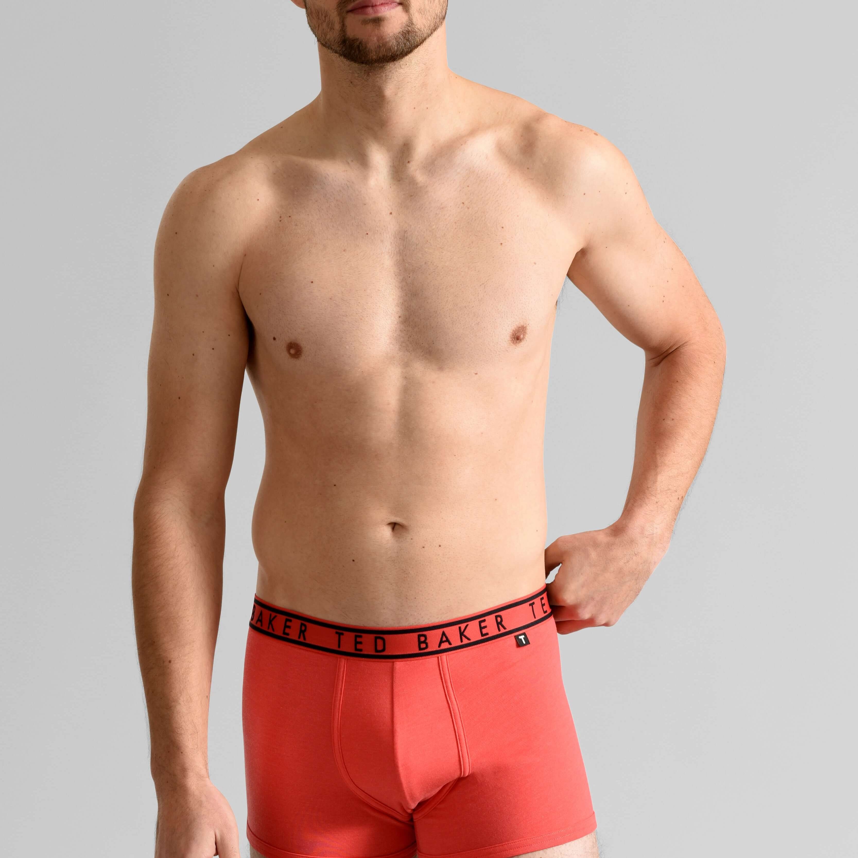 Ted Baker 3 Pack Cotton Stretch Fashion Trunks - Red / Black / Design