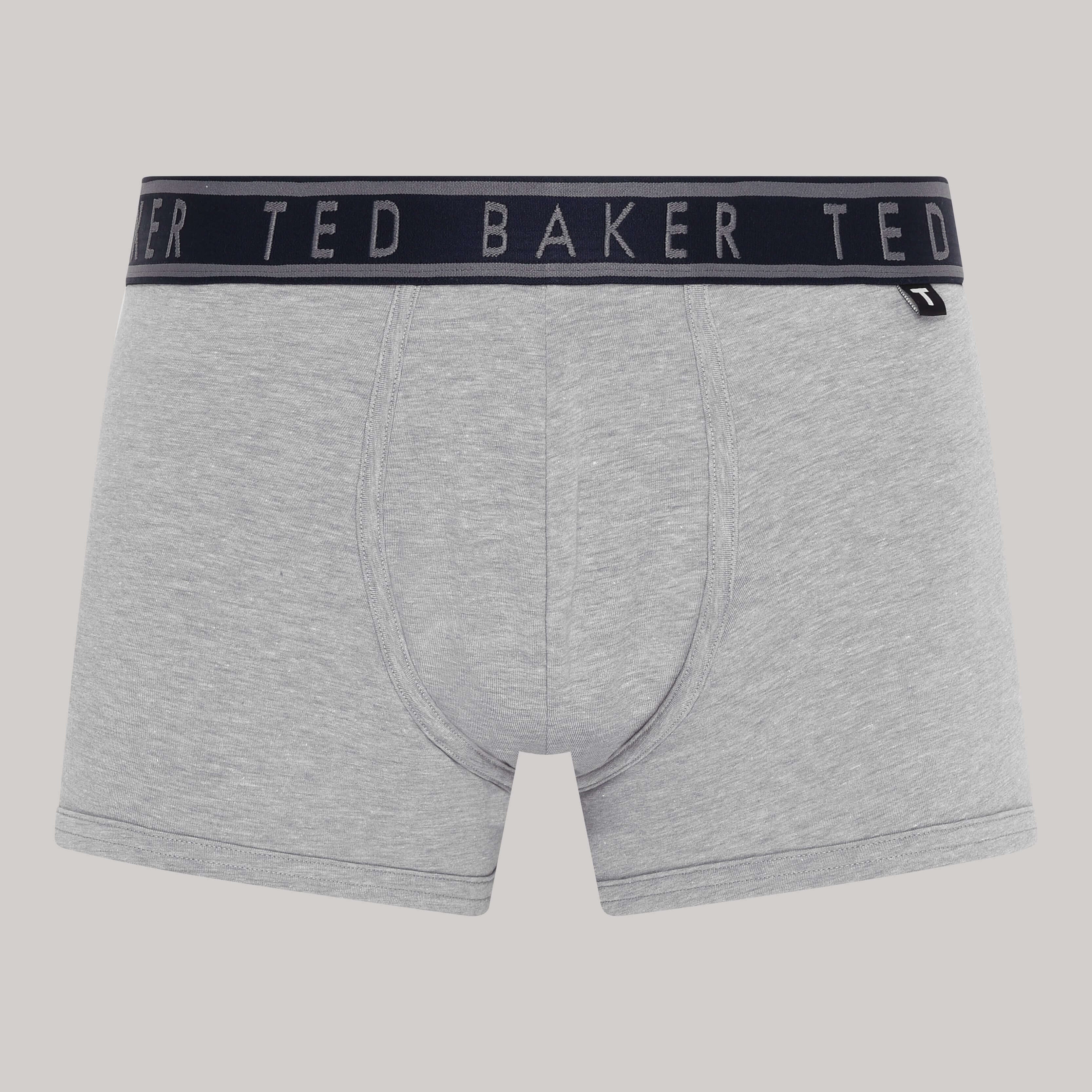 Ted Baker 3 Pack Cotton Stretch Fashion Trunks - Black / Grey / Charcoal Patterned
