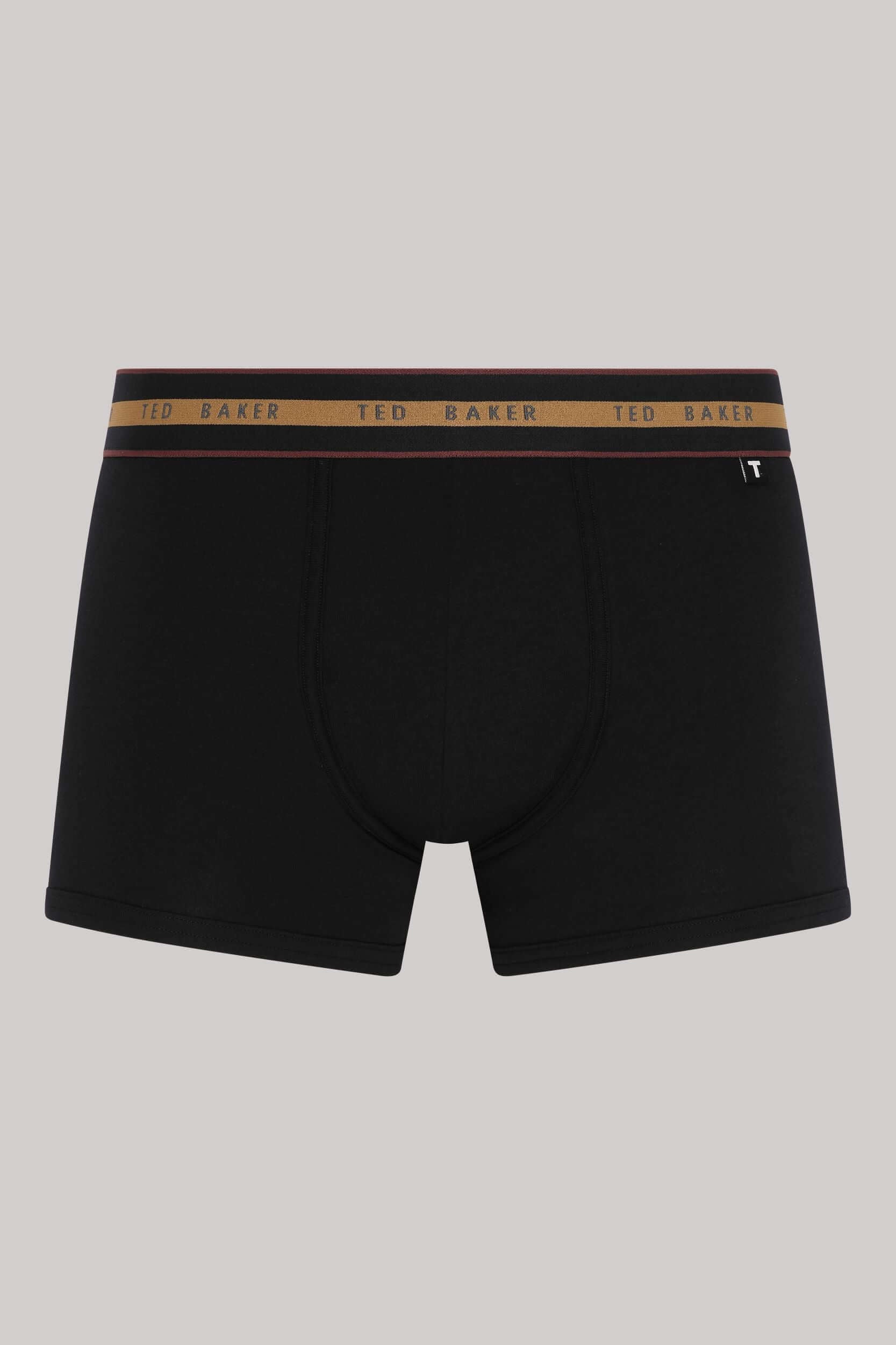 Ted Baker 3 Pack Cotton Stretch Trunks - Black/Grey/Black