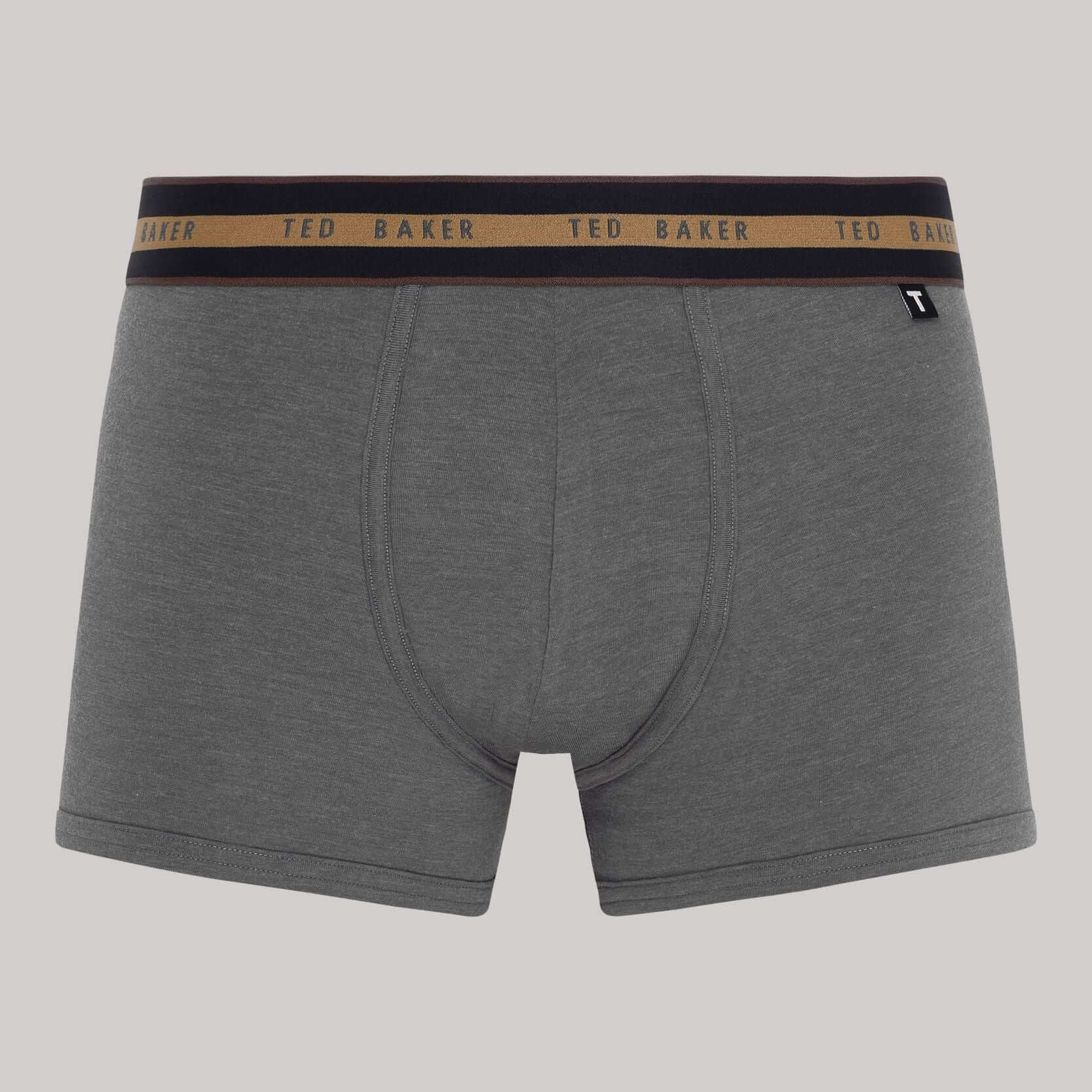 Ted Baker 3 Pack Cotton Stretch Trunks - Black/Grey/Black