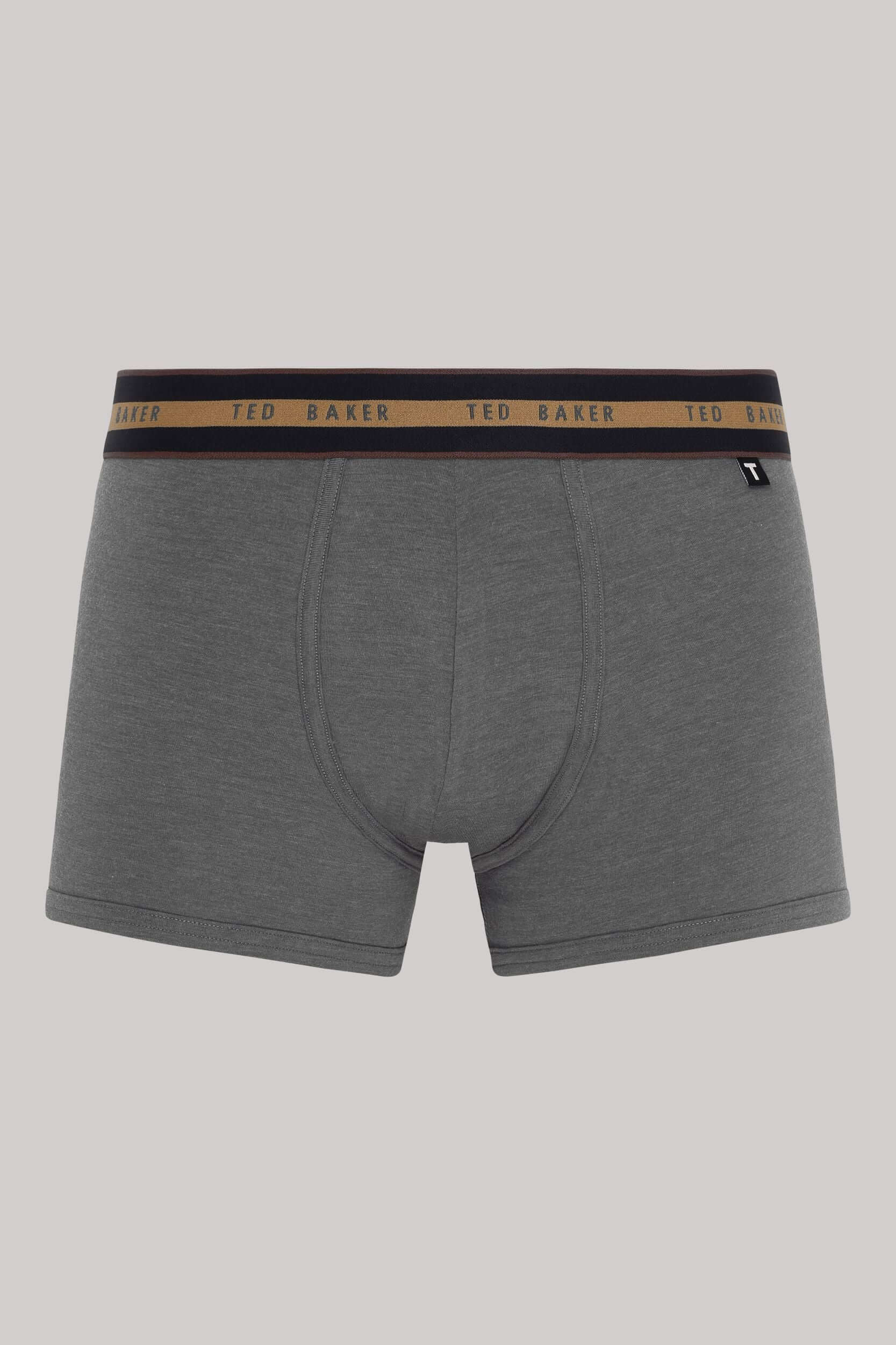 Ted Baker 3 Pack Cotton Stretch Trunks - Black/Grey/Black