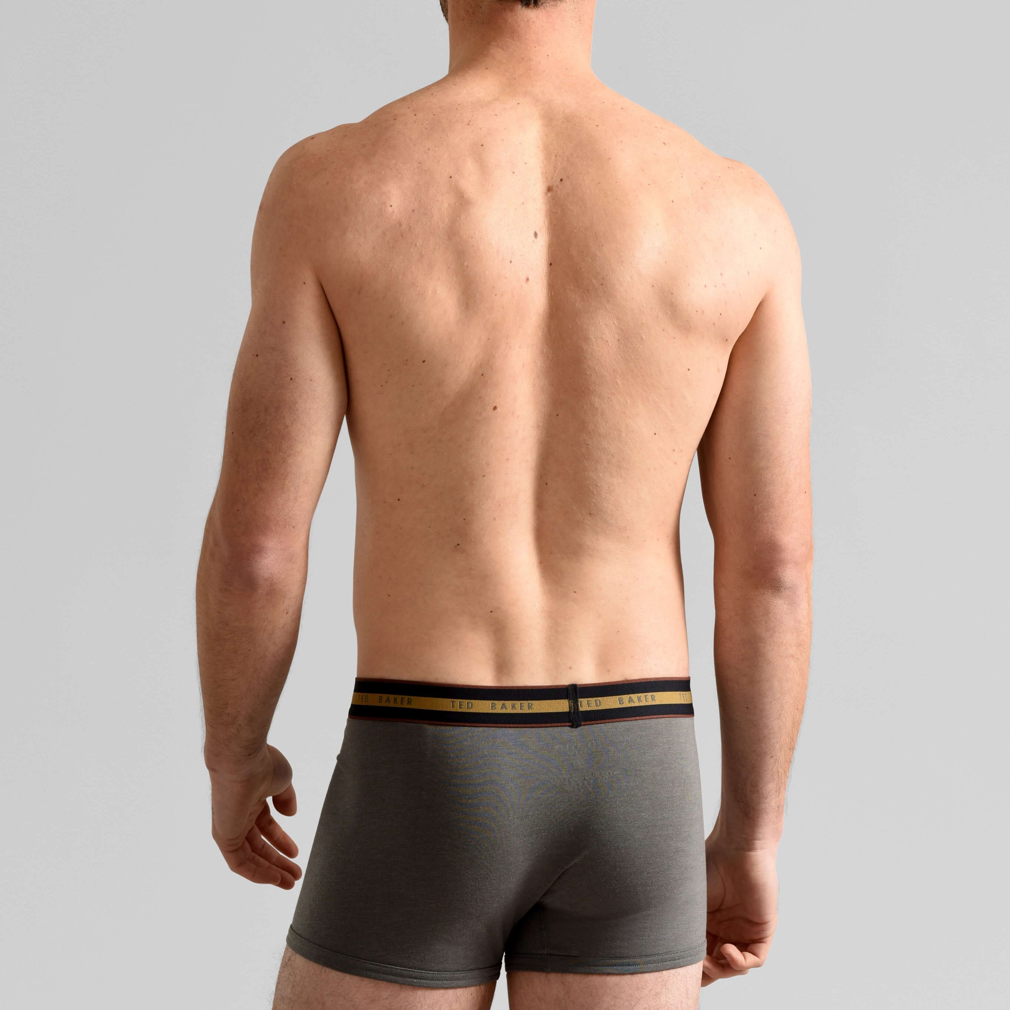 Ted Baker 3 Pack Cotton Stretch Trunks - Black/Grey/Black