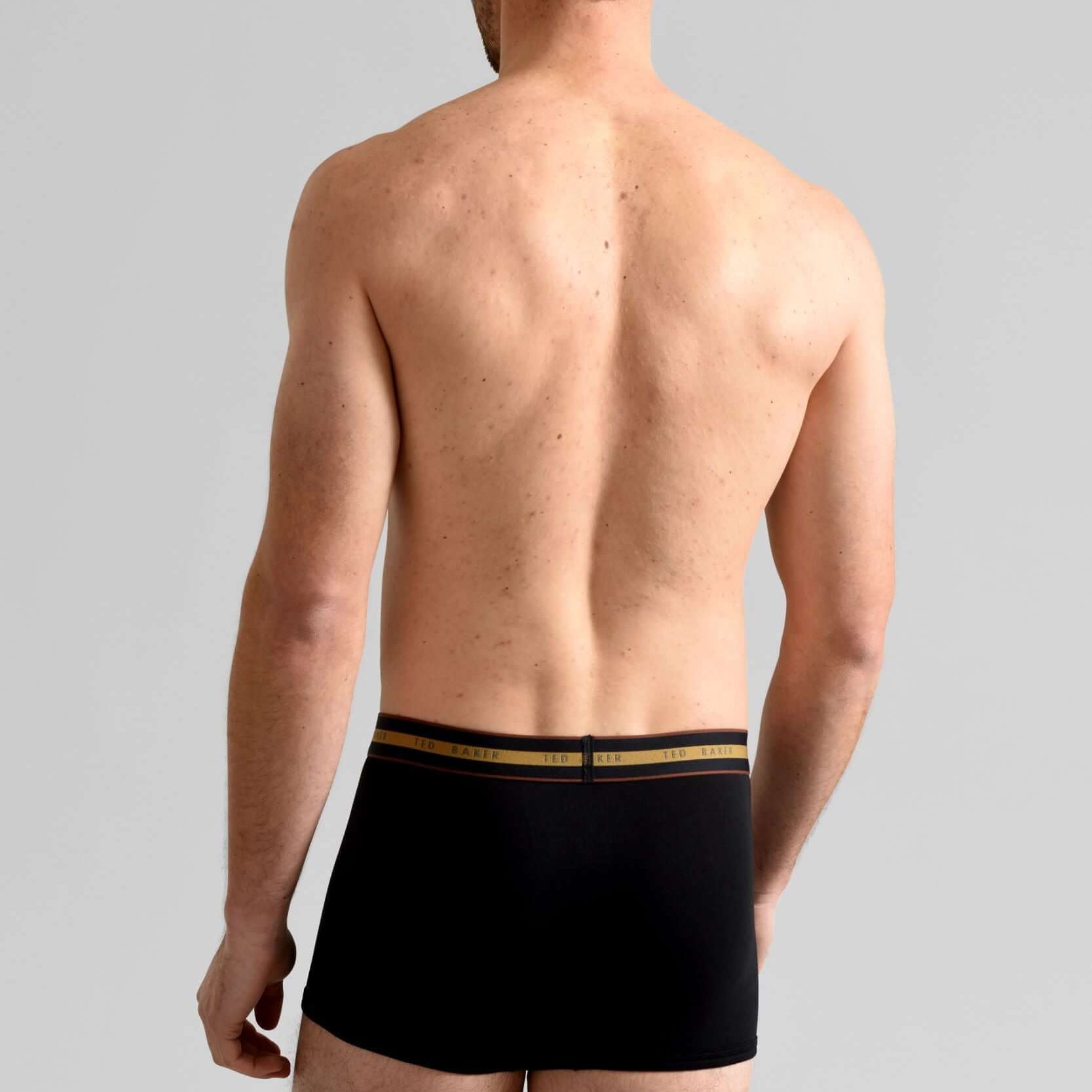 Ted Baker 3 Pack Cotton Stretch Trunks - Black/Grey/Black