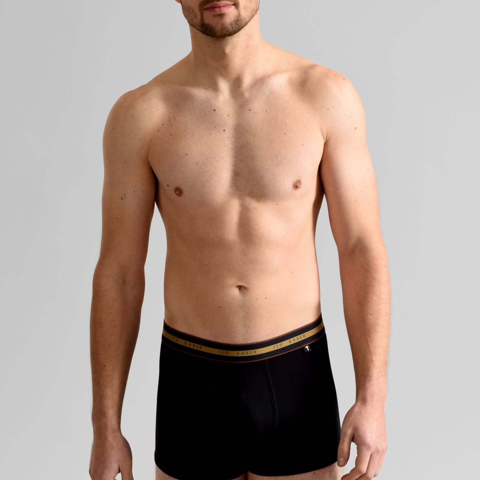 Ted Baker 3 Pack Cotton Stretch Trunks - Black/Grey/Black