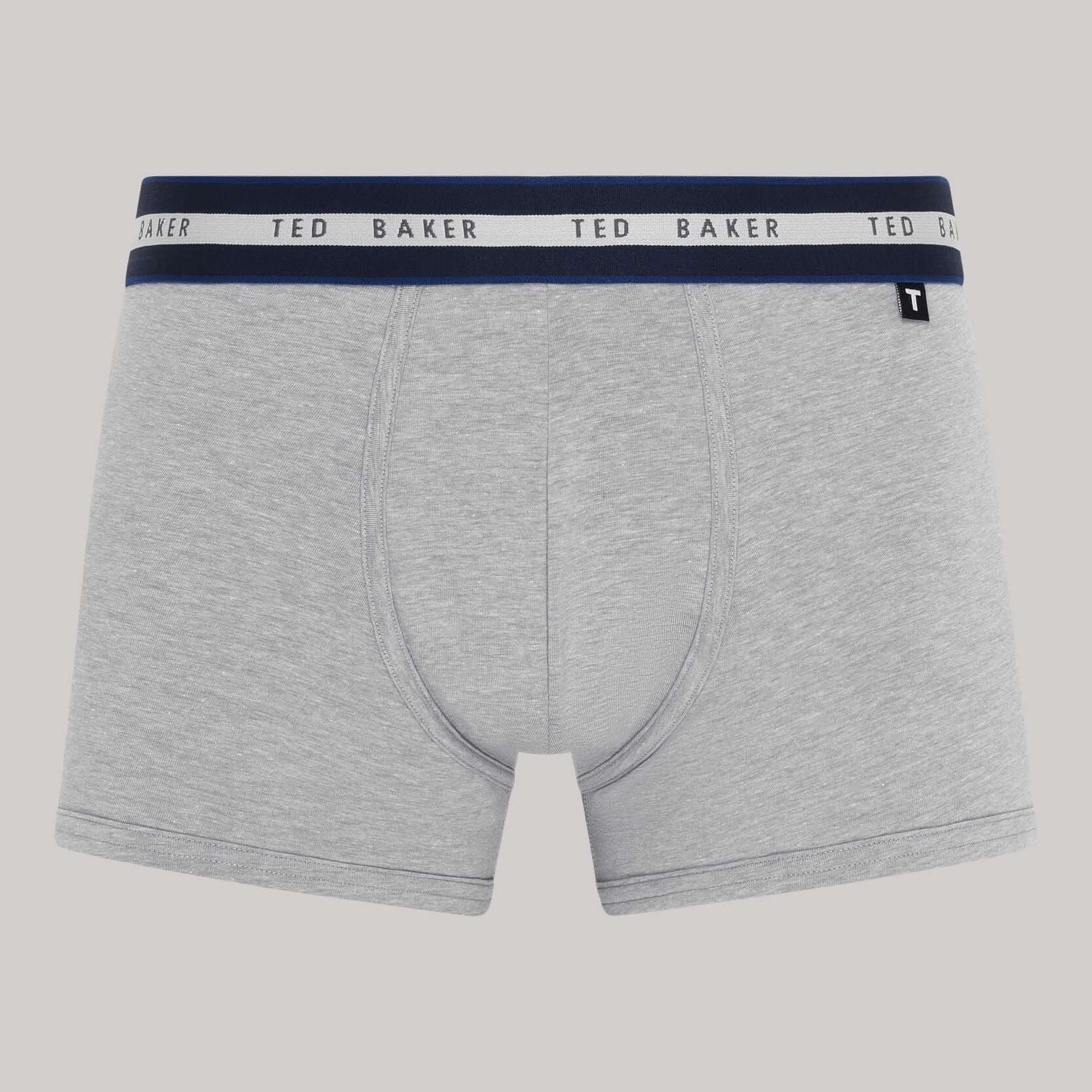 Ted Baker 3 Pack Cotton Stretch Trunks - Blue/Grey/Peacoat