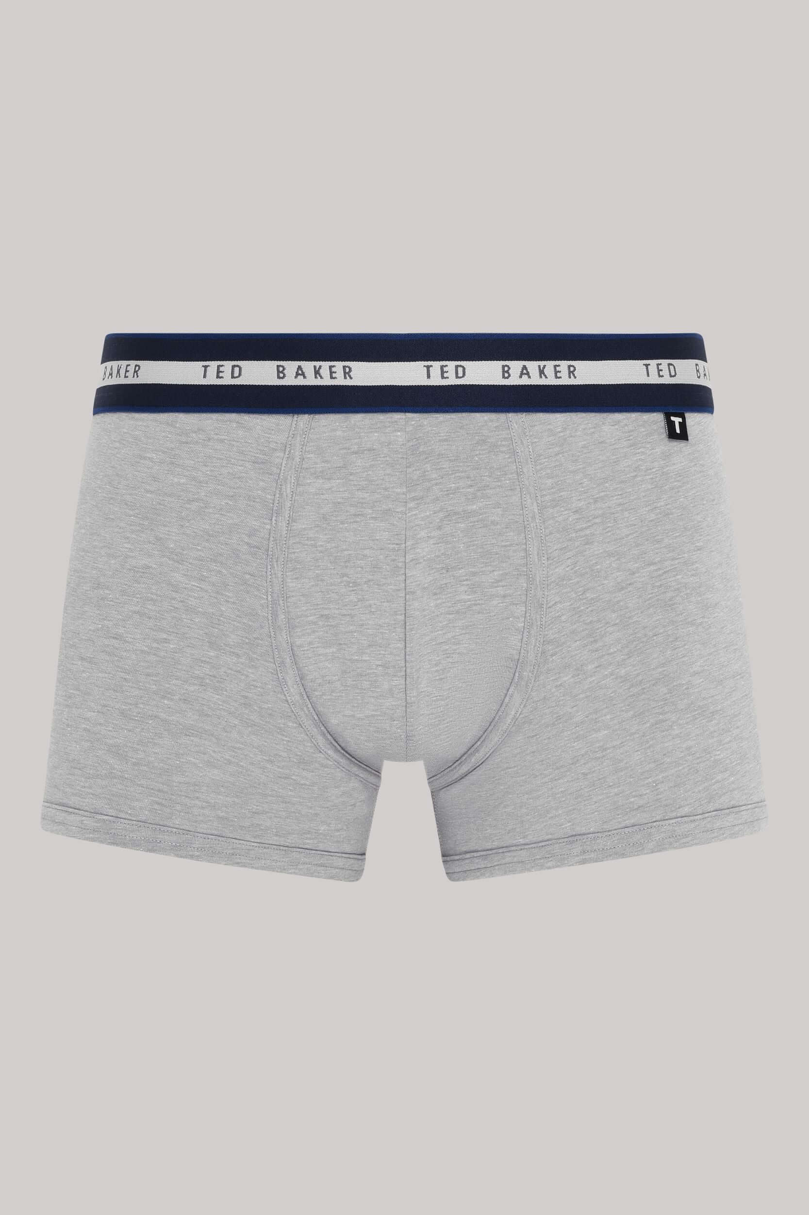 Ted Baker 3 Pack Cotton Stretch Trunks - Blue/Grey/Peacoat